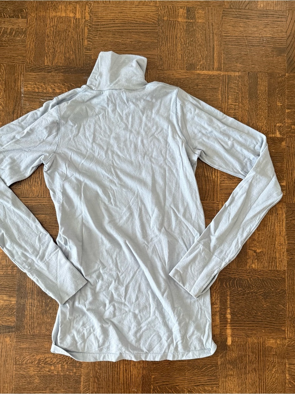 Athleta Light Blue Long-Sleeve Turtleneck Top